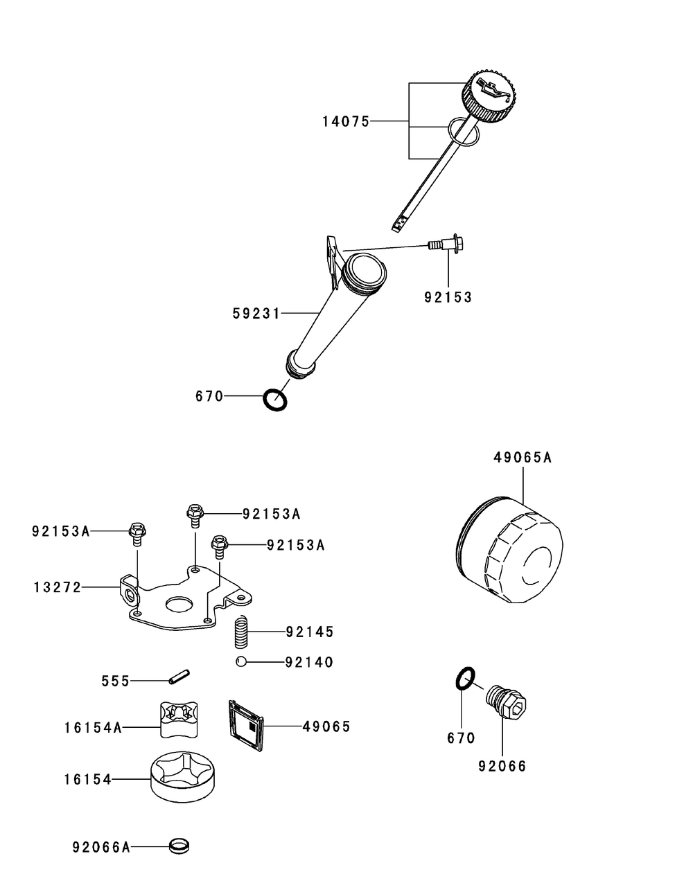 Kawasaki Fr730v-As05 Lubrication Equipment Diagram and Parts List for Z-FORCELZ54 (17BIDAGC-17BIDAGC010)(2015) Cub Cadet Lawn Tractor
